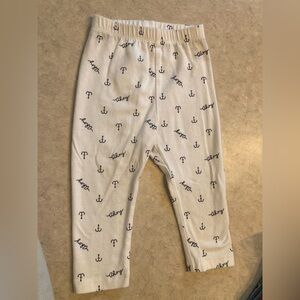 Old Navy White Pants with Black Anchor Print